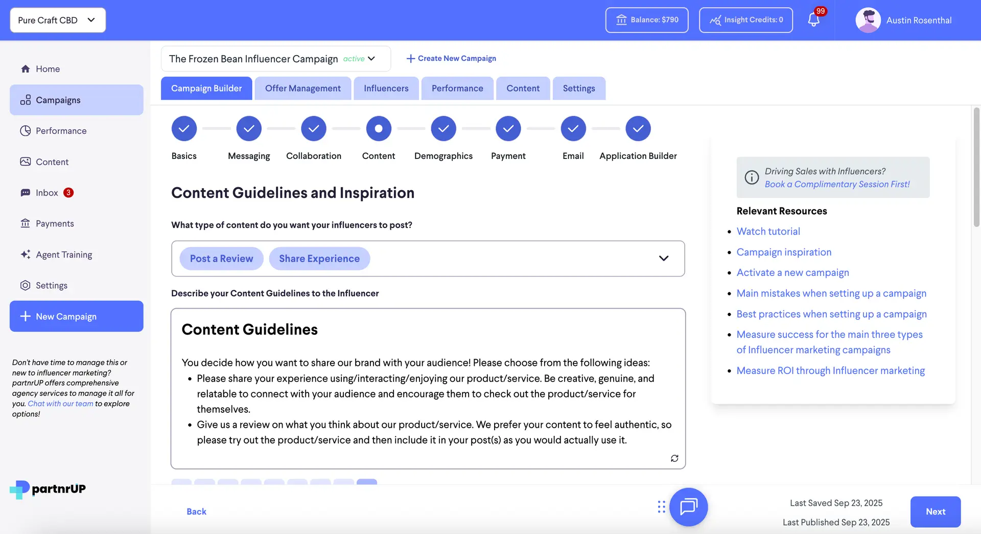 partnrUP for Brands - The Frozen Bean Influencer Campaign - Content Guidelines and Inspiration